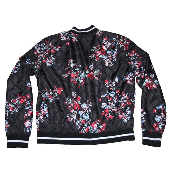 Lauren Ralph Lauren Women's Fall Floral Eyelet Print Bomber Black Jacket Size M - Picture 3 of 11